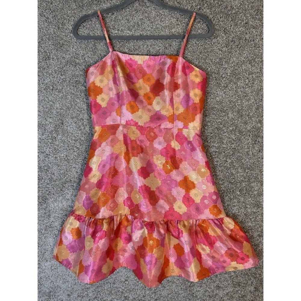Willa Story Tara‎ Dress Pink Cassius Carnes Vine Jacquard XS NWT Made in USA